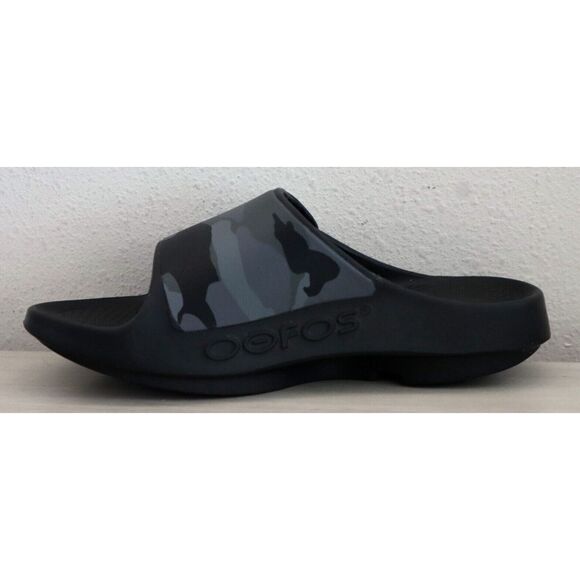Oofos 1553 Unisex Men's Sz 11 Women's 13 Black Camo Ooahh Sport Flex Slides - Picture 3 of 10